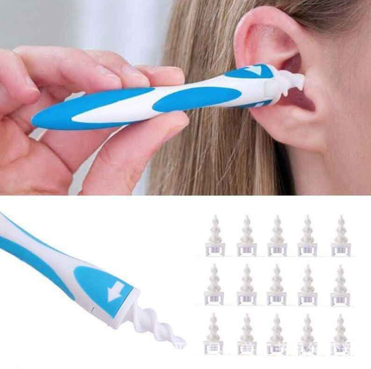 Ear Cleaner 16 Replacement Tips Earpick Easy Ear Wax Remover Spiral Earwax Cleaner Health Ear Cleaner Hearing Aid Ear Care Tools